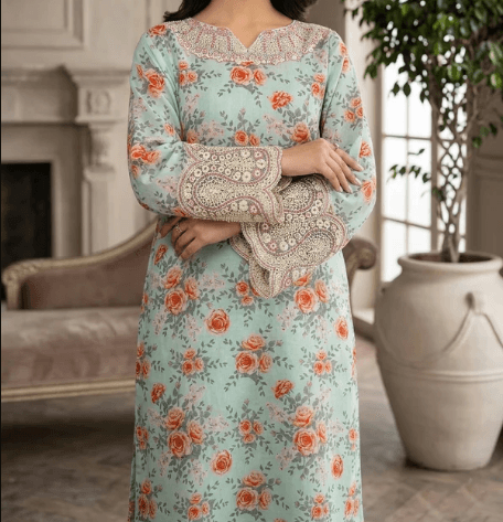 Embroidered Lawn 3 Piece Festive & Party Wear Suit - Image 2