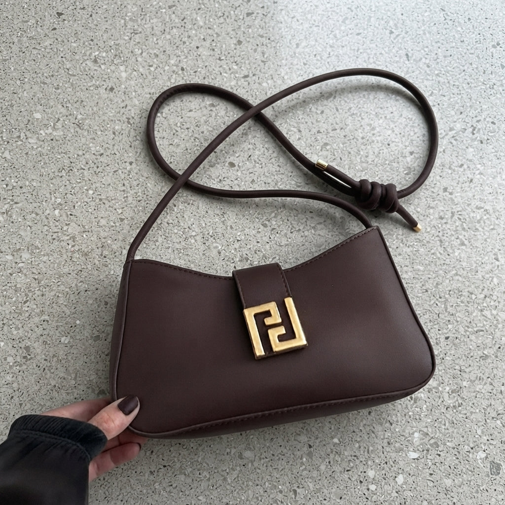 Everyday Leatherette Crossbody Bag - Classic Brown