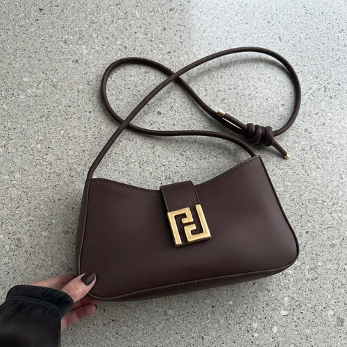 Everyday Leatherette Crossbody Bag - Classic Brown
